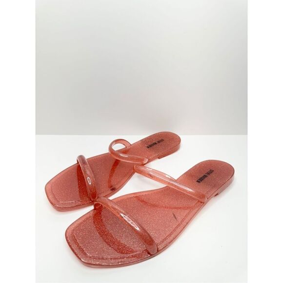 Steve Madden Sandals Womens Size 8 Pink Jelly Double Straps Slip On - Picture 2 of 7